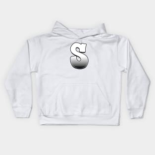 Letter S - White / Grey fade Kids Hoodie